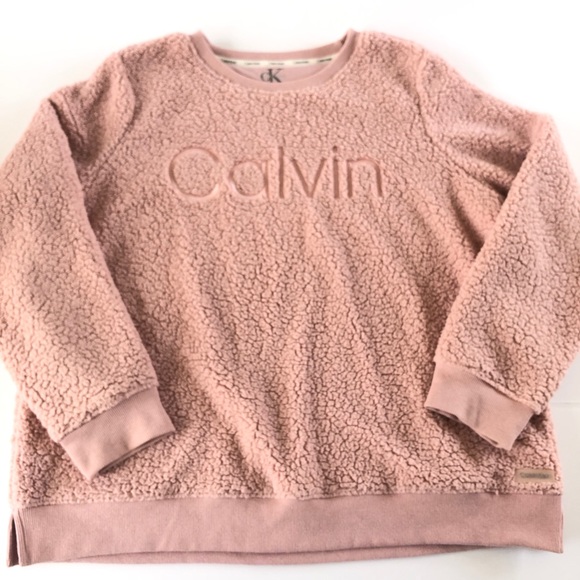 calvin klein sherpa pullover